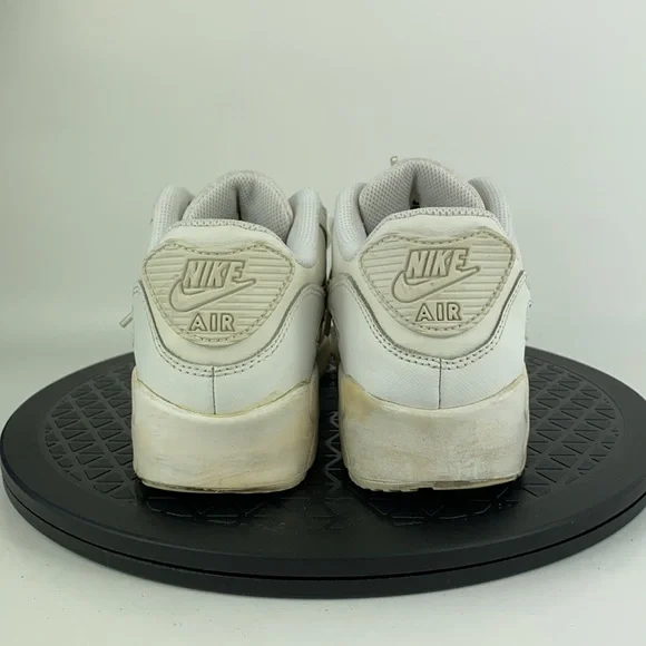 Nike Air Max 90 White Leather Athletic Running Shoes 724822-100 Youth Size 3Y - Picture 6 of 11